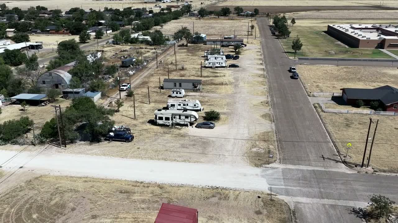 Aerial view along the RV sites at Windmill Ranch.